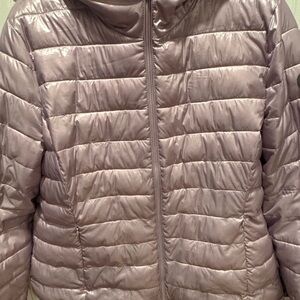 Andrew Marc Lavender Puffer Jacket Reversible